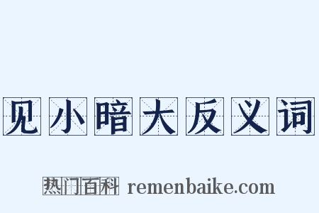见小暗大反义词是什么意思的图片